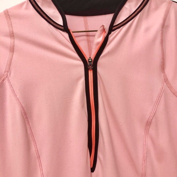 Lululemon Rise and Shine Pullover Bleached Coral Black 1/2 Zip Long Sleeves - Picture 10 of 11